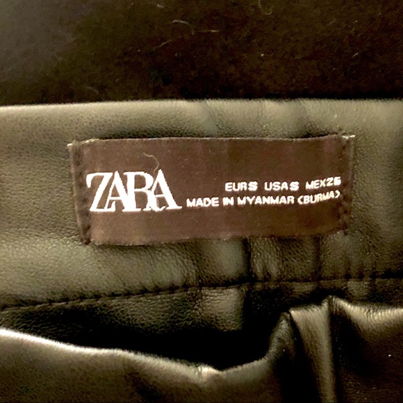 Zara Faux Leather Leggings Skinny Pants Ankle Zip - Picture 4 of 8